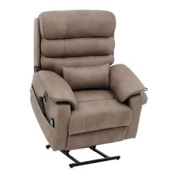 Power Lift Recliner Chair, Lift Chair with Heat and Massage for Elderly, Dual Motor Recliner Chair with a Cup holder