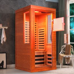 Infrared sauna with red light therapy for 1 person