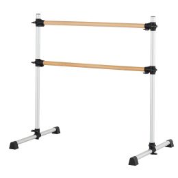 Ballet Barre, 4 Ft Double Beechwood Barre Bar for Home, Freestanding Portable Ballet Stretching Dance Bars