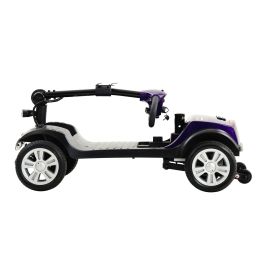 Four wheels Compact Travel Mobility Scooter with 300W Motor for Adult-300lbs, Dark Purple