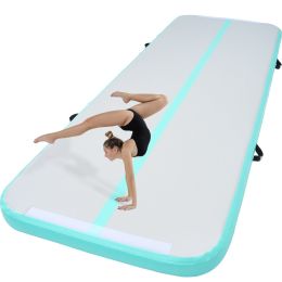 Gymnastics Air Mat, 4 inch Thickness Inflatable Gymnastics Tumbling Mat, Tumble Track with Electric Pump