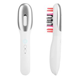 Electric Scalp Massage Comb Microcurrent Hair Brush Handheld Head Scratcher Massager Hair Oil Applicator with Vibration Micro-Current Mode Red &