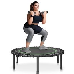 Foldable Mini Trampoline, 40 Inch Fitness Rebounder, Max Load 330 lbs Exercise Trampoline, Stable & Quiet Indoor Small Workout Trampoline