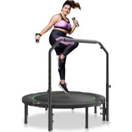 Foldable Mini Trampoline, 52 Inch Fitness Rebounder, Max Load 450lbs Exercise Trampoline