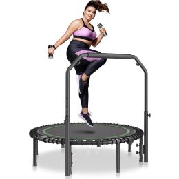 Foldable Mini Trampoline, 51 Inch Fitness Rebounder, Max Load 450lbs Exercise Trampoline
