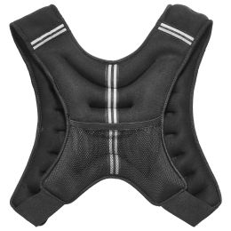 Weighted Vest, 16 lbs Weight Vest with Reflective Stripe, Adjustable Buckle Body Weight Vest for Men Women, Workout Equipment for Strength Traini