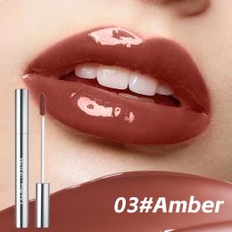 4 Colors Lip Gloss,Hydrating Lip Tint,Long Lasting Waterproof, High Shine Glossy Mirror Lip Stain, Long Lasting Moisturizing,Non Sticky, Romantic (Option: 03 Amber)