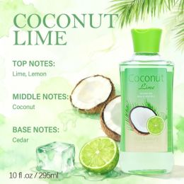 12 Scents,9.98 Oz. Unisex Shower Gel,body Wash. Large Size, Gently Cleanses And Moisturizes, Enriched With Aloe Vera And Vitamin E. Floral, Fruit (Option: Coconut Lime)