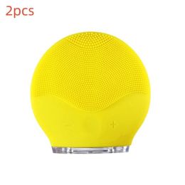 Electric waterproof silicone cleansing instrument (Option: Yellow 2pcs)