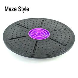 Yoga Balance Board Disc Stability Round Plates Exercise Trainer For Fitness Sports Waist Wriggling Fitness Balance Board-C; Exercise Equipment Fo (Color: Purple)
