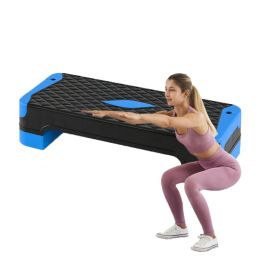 Fitness Training Equipment Aerobic Step Platform Set (Color: Blue & Black, Type: Fitness Supplies)