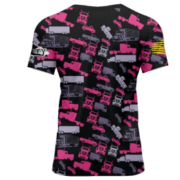 Trucker Camo Unisex Hot Pink Tee (size: large)